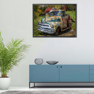 Old Jeep 60*50CM(Canvas) Full Round Drill Diamond Painting