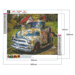 Old Jeep 60*50CM(Canvas) Full Round Drill Diamond Painting