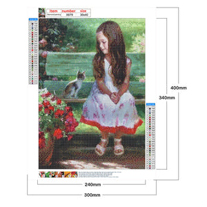 Girl In The Garden 30*40CM(Canvas) Full Round Drill Diamond Painting