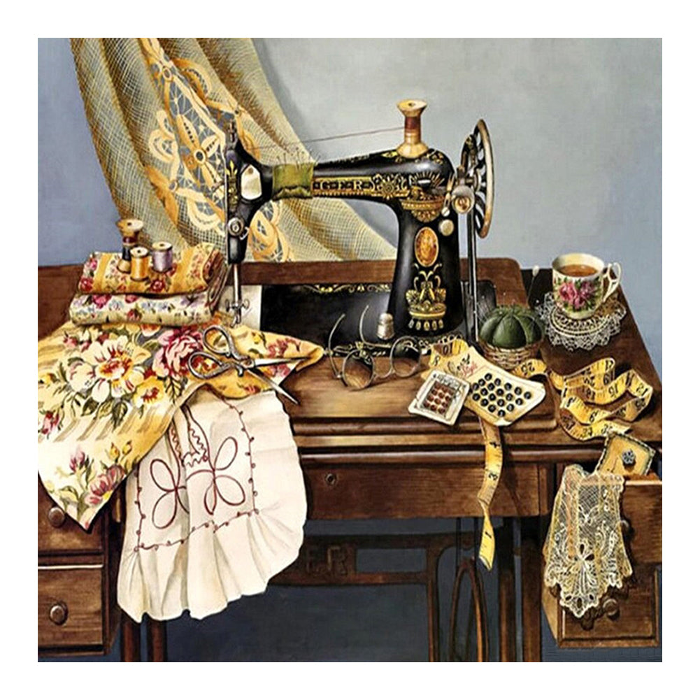 Sewing Machine 40*40CM(Picture) Full Square Drill Diamond Painting