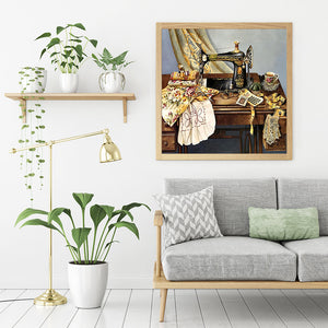 Sewing Machine 40*40CM(Picture) Full Square Drill Diamond Painting
