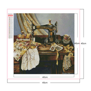 Sewing Machine 40*40CM(Picture) Full Square Drill Diamond Painting