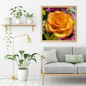 Yellow Rose 40*40CM(Canvas) Full Round Drill Diamond Painting