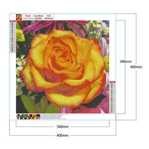 Yellow Rose 40*40CM(Canvas) Full Round Drill Diamond Painting