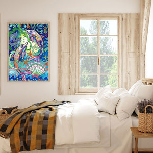Dolphin 30*40CM(Canvas) Partial Special Shaped Drill Diamond Painting