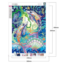 Load image into Gallery viewer, Dolphin 30*40CM(Canvas) Partial Special Shaped Drill Diamond Painting
