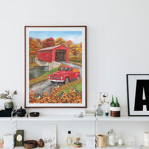Red Car 30*40CM(Canvas) Full Round Drill Diamond Painting