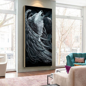 Wolf 40*80CM(Canvas) Full Round Drill Diamond Painting