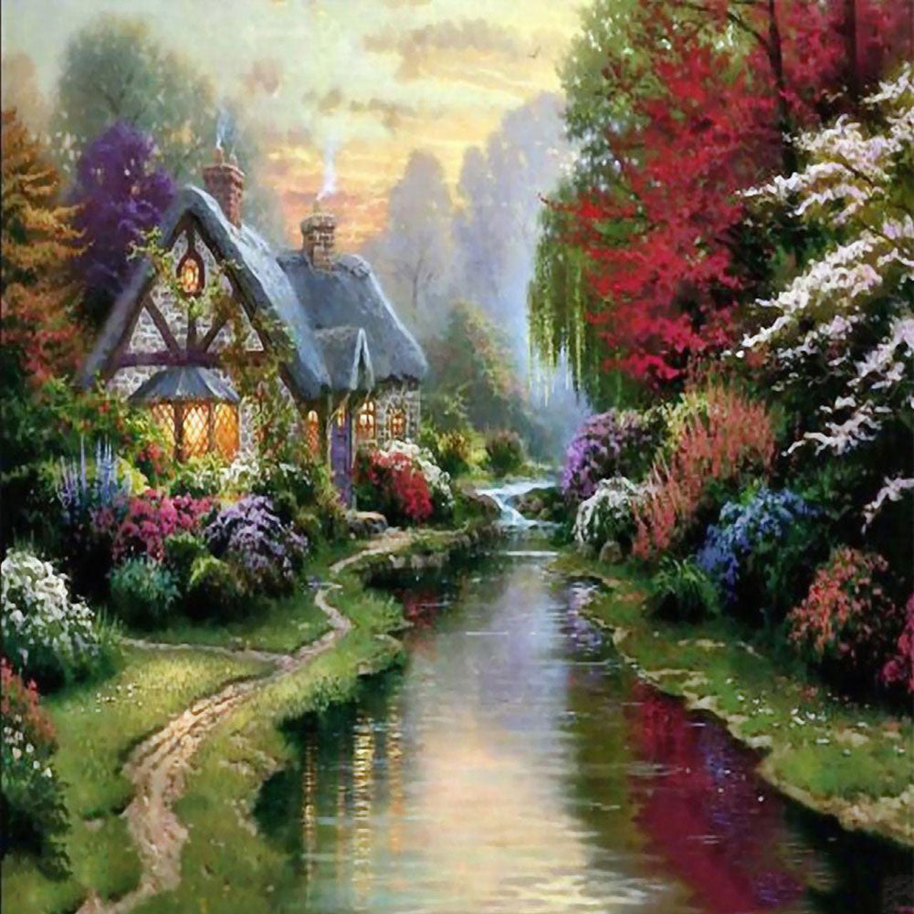 Garden Cabin 50*50CM(Canvas) Full Round Drill Diamond Painting
