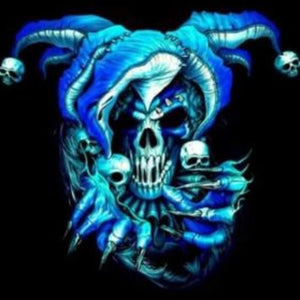 Blue Skull 30*30CM(Canvas) Full Round Drill Diamond Painting