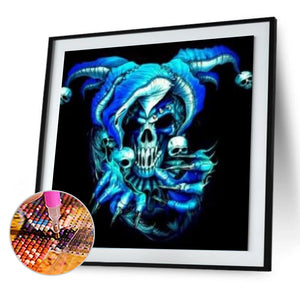 Blue Skull 30*30CM(Canvas) Full Round Drill Diamond Painting