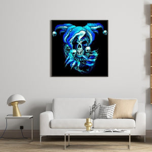 Blue Skull 30*30CM(Canvas) Full Round Drill Diamond Painting
