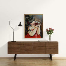 Load image into Gallery viewer, Plump Woman Drinking Red Wine 30*40CM(Canvas) Full Round Drill Diamond Painting
