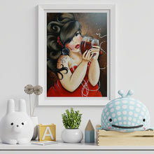 Load image into Gallery viewer, Plump Woman Drinking Red Wine 30*40CM(Canvas) Full Round Drill Diamond Painting
