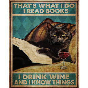 Black Cat Drinking Wine 50*60CM(Picture) Full Square Drill Diamond Painting