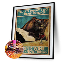 Load image into Gallery viewer, Black Cat Drinking Wine 50*60CM(Picture) Full Square Drill Diamond Painting
