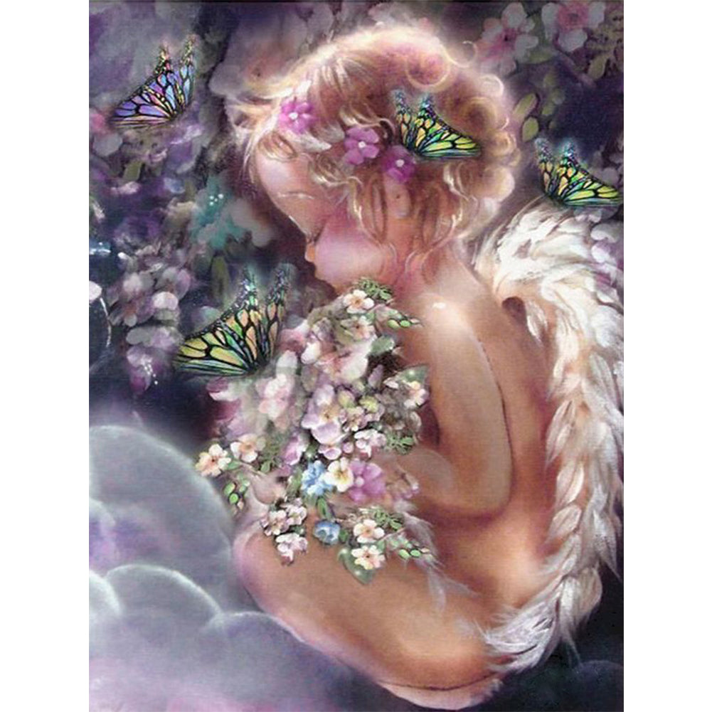 Angel Baby - Full 11CT Stamped Cross Stitch 40x53CM - Yishu