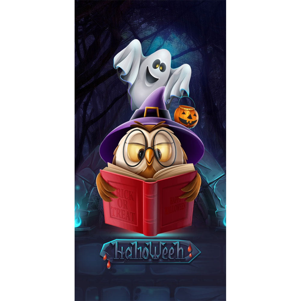 Halloween Owl Wizard 30*60CM(Canvas) Full Round Drill Diamond Painting