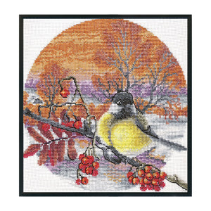 Yishu - Yellow-Bellied Tit - 50*53CM 11CT 3 Counted Cross Stitch