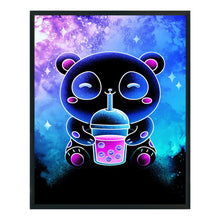 Load image into Gallery viewer, DIY - Silhouette - Panda Drinking A Drink - 40*50CM 11CT 3 Stamped Cross Stitch
