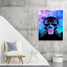 Load image into Gallery viewer, DIY - Silhouette - Panda Drinking A Drink - 40*50CM 11CT 3 Stamped Cross Stitch
