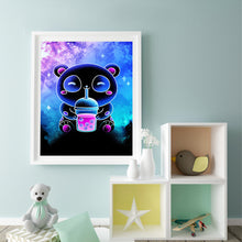 Load image into Gallery viewer, DIY - Silhouette - Panda Drinking A Drink - 40*50CM 11CT 3 Stamped Cross Stitch
