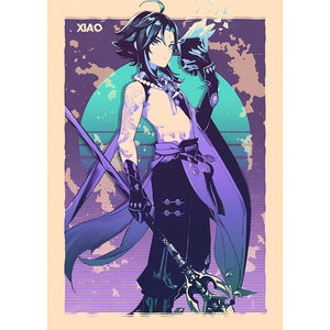 Yishu - Genshin Impact Character Xiao - 50*70CM 11CT 3 Stamped Cross Stitch