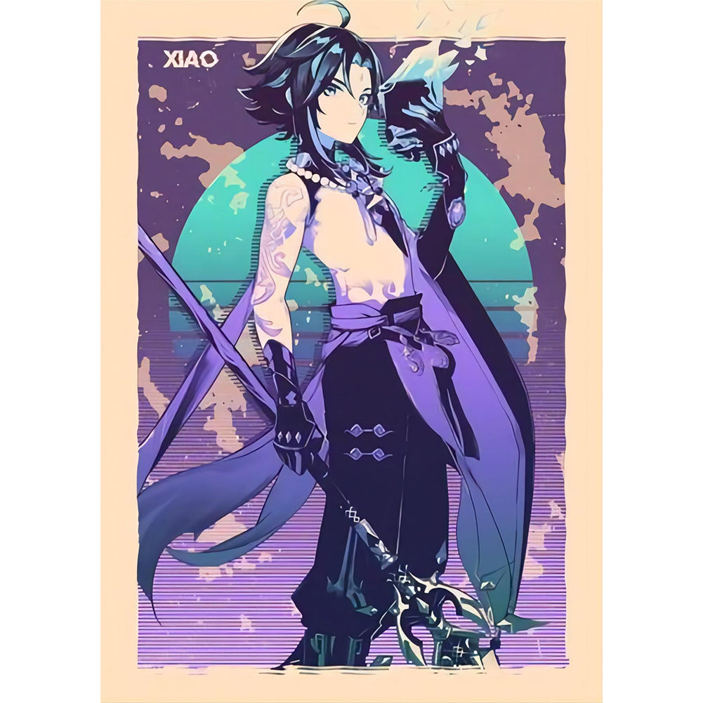 Yishu - Genshin Impact Character Xiao - 50*70CM 11CT 3 Stamped Cross Stitch