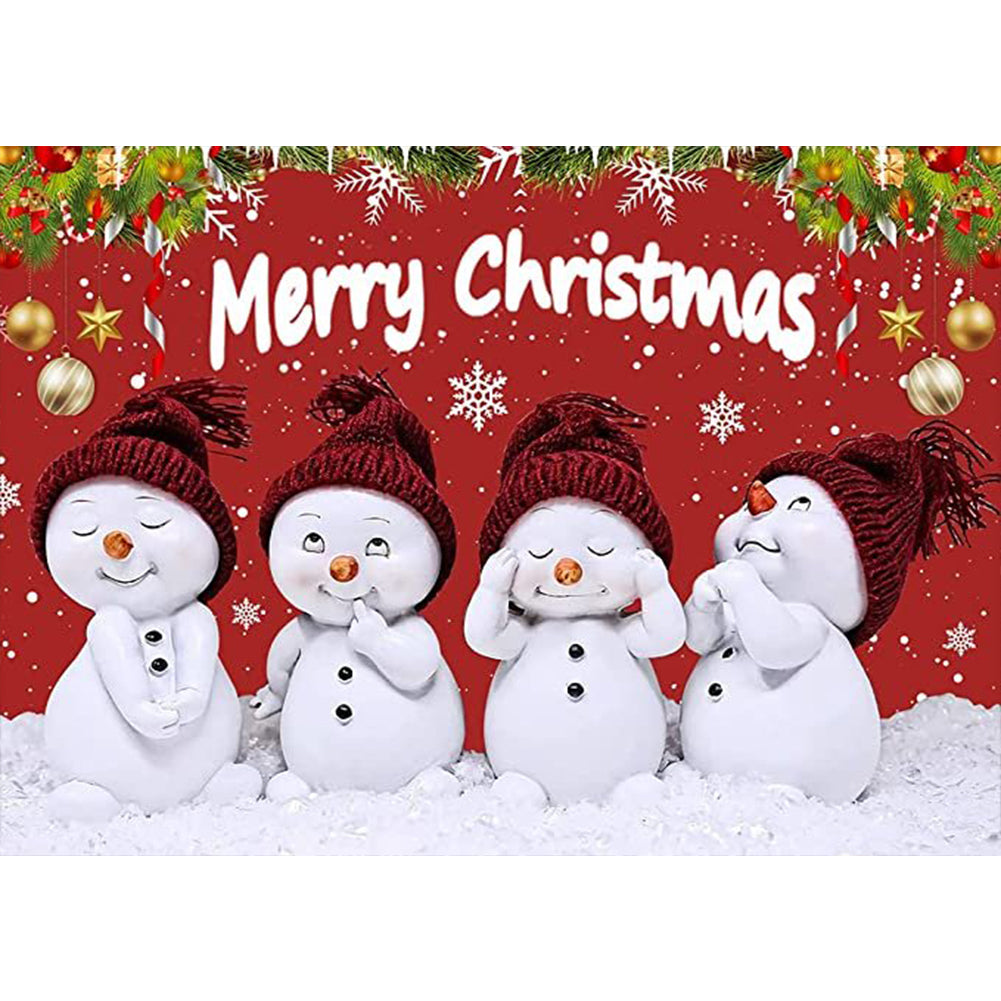 Christmas Snowman 40*30CM(Canvas) Full Round Drill Diamond Painting