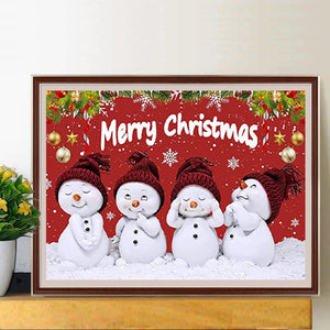 Christmas Snowman 40*30CM(Canvas) Full Round Drill Diamond Painting