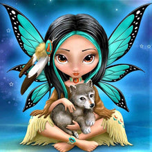 Load image into Gallery viewer, Big-Eyed Doll Holding A Wolf 50*50CM(Picture) Full Square Drill Diamond Painting
