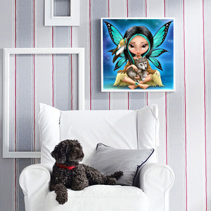 Big-Eyed Doll Holding A Wolf 50*50CM(Picture) Full Square Drill Diamond Painting