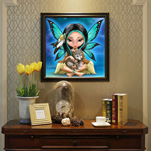 Load image into Gallery viewer, Big-Eyed Doll Holding A Wolf 50*50CM(Picture) Full Square Drill Diamond Painting
