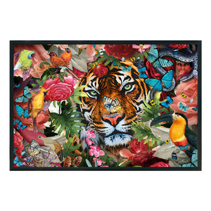 Yishu - Tigers And Small Animals In The Jungle - 60*42CM 11CT 3 Stamped Cross Stitch