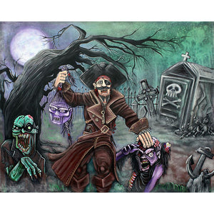 Yishu - Halloween - Pirate Skeleton - 50*40CM 11CT 3 Stamped Cross Stitch