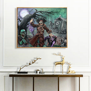 Yishu - Halloween - Pirate Skeleton - 50*40CM 11CT 3 Stamped Cross Stitch