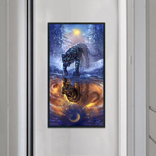 Load image into Gallery viewer, DIY - Reflection - Sun, Moon, Ice, Fire, Tiger - 40*75CM 11CT 3 Stamped Cross Stitch
