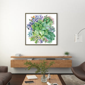 Succulents 50*50CM(Picture) Full Square Drill Diamond Painting