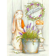 Load image into Gallery viewer, Yishu - Rabbit, Lavender Vase - 40*53CM 11CT 3 Stamped Cross Stitch
