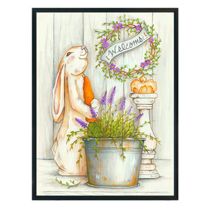 Yishu - Rabbit, Lavender Vase - 40*53CM 11CT 3 Stamped Cross Stitch