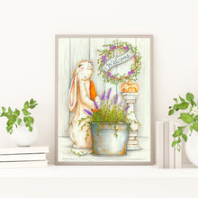 Load image into Gallery viewer, Yishu - Rabbit, Lavender Vase - 40*53CM 11CT 3 Stamped Cross Stitch
