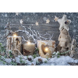 Yishu - Christmas Winter Snow Window - 50*34CM 11CT 3 Stamped Cross Stitch