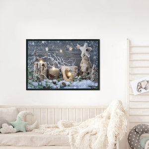 Yishu - Christmas Winter Snow Window - 50*34CM 11CT 3 Stamped Cross Stitch
