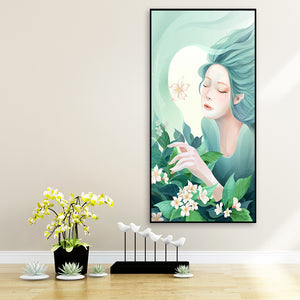 Girl With Green Hair 50*80CM(Canvas) Full Round Drill Diamond Painting