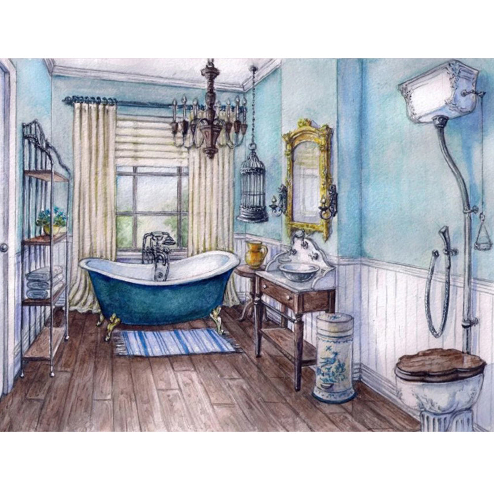 Bathtub 50*40CM(Canvas) Full Round Drill Diamond Painting