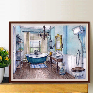 Bathtub 50*40CM(Canvas) Full Round Drill Diamond Painting