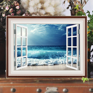 Sea In The Window 50*40CM(Canvas) Full Round Drill Diamond Painting