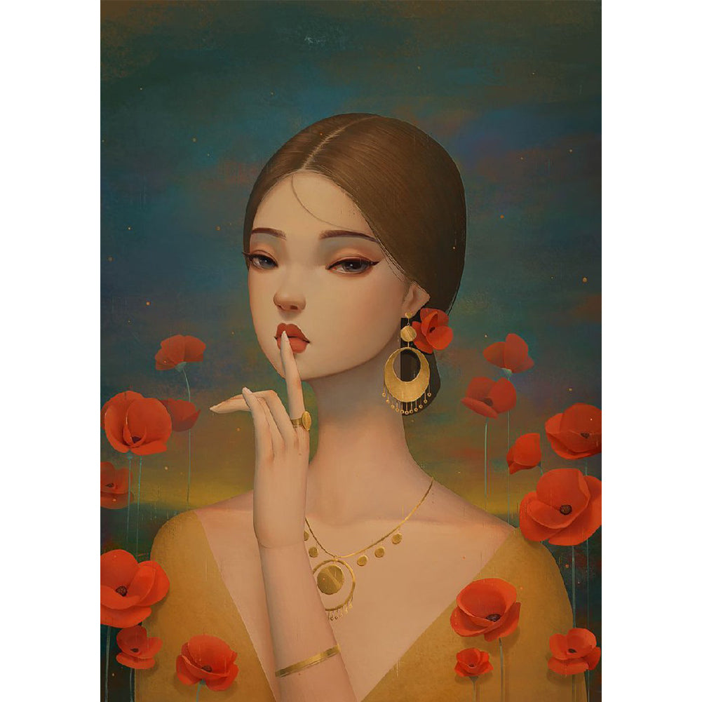 Girl 40*60CM(Canvas) Full Round Drill Diamond Painting