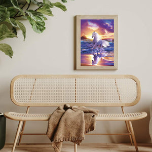 White Horse Riding The Waves 40*50CM(Canvas) Full Round Drill Diamond Painting
