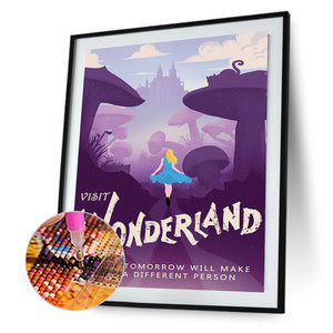 Alice In Wonderland 40*50CM(Canvas) Full Round Drill Diamond Painting